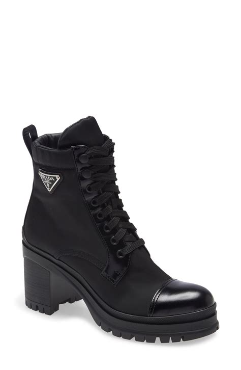 prada shoe boots|prada block heel combat boots.